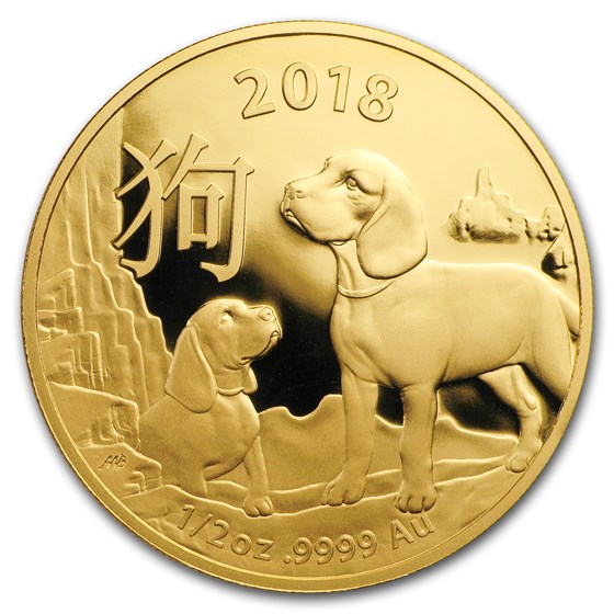 2018 Australia 1/2 oz Gold Lunar Year of the Dog BU (RAM) 2018 Australia 1/2 oz Gold Lunar Year of the Dog BU (RAM)